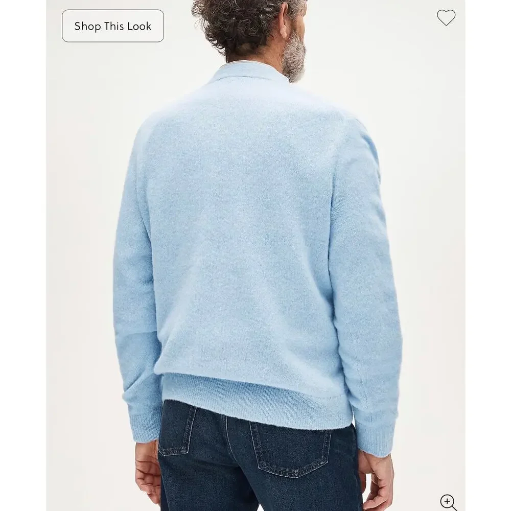 J. Crew Alpaca-blend V-neck cardigan Heather Sky Blue NWT size Large